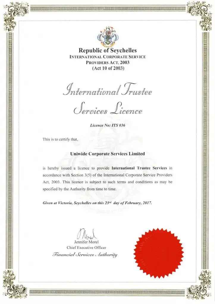 Trustee Services Provider Licence (Seychelles)